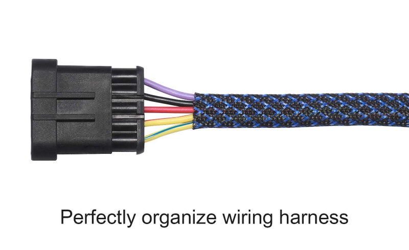 Alex Tech 25ft - 3/8 inch PET Expandable Braided Sleeving â€“ BlackBlue â€“ Alex Tech Braided Cable Sleeve - Image 3